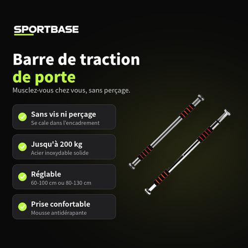Barre de traction de porte réglable, vue détaillée