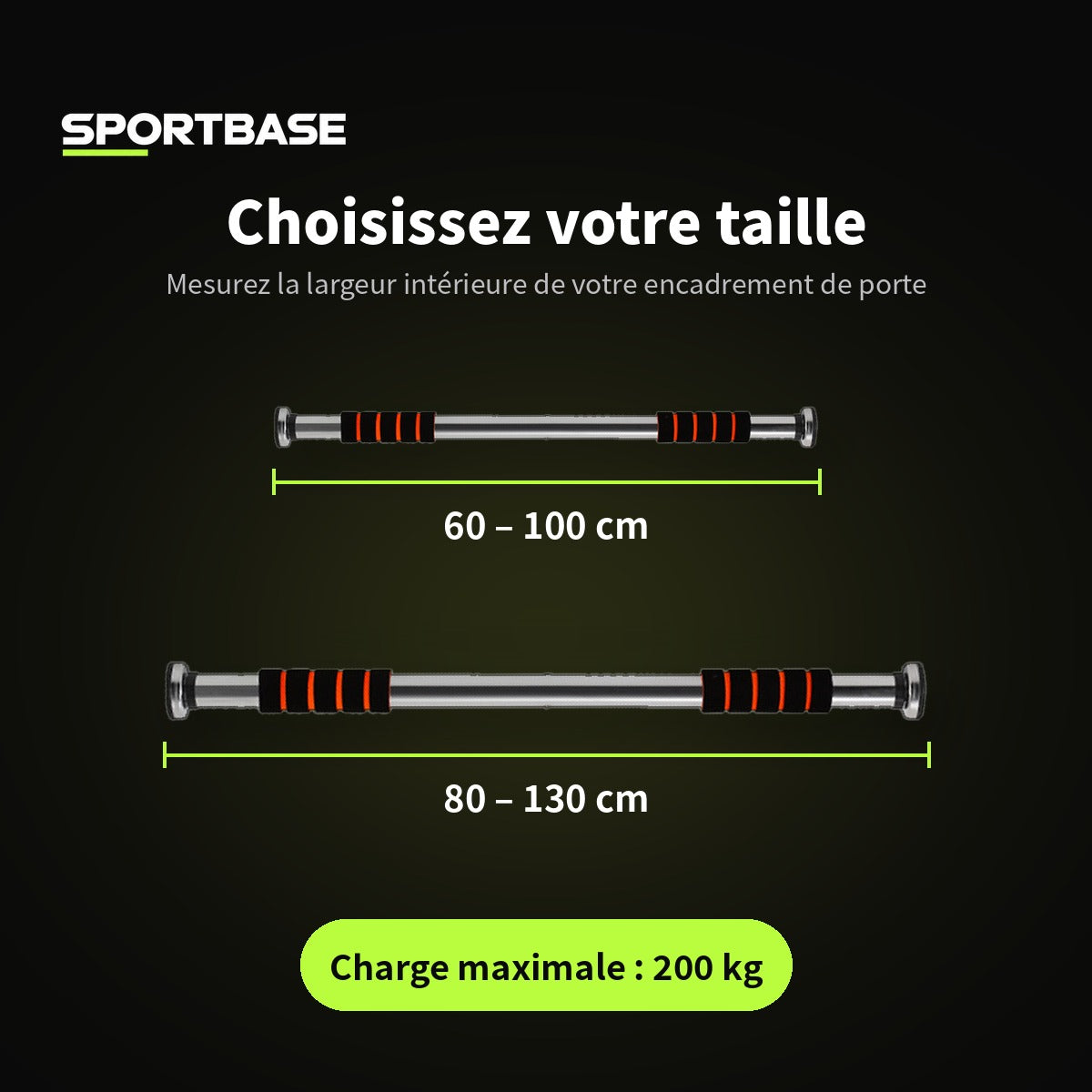 Barre de traction de porte sans perçage, vue complémentaire