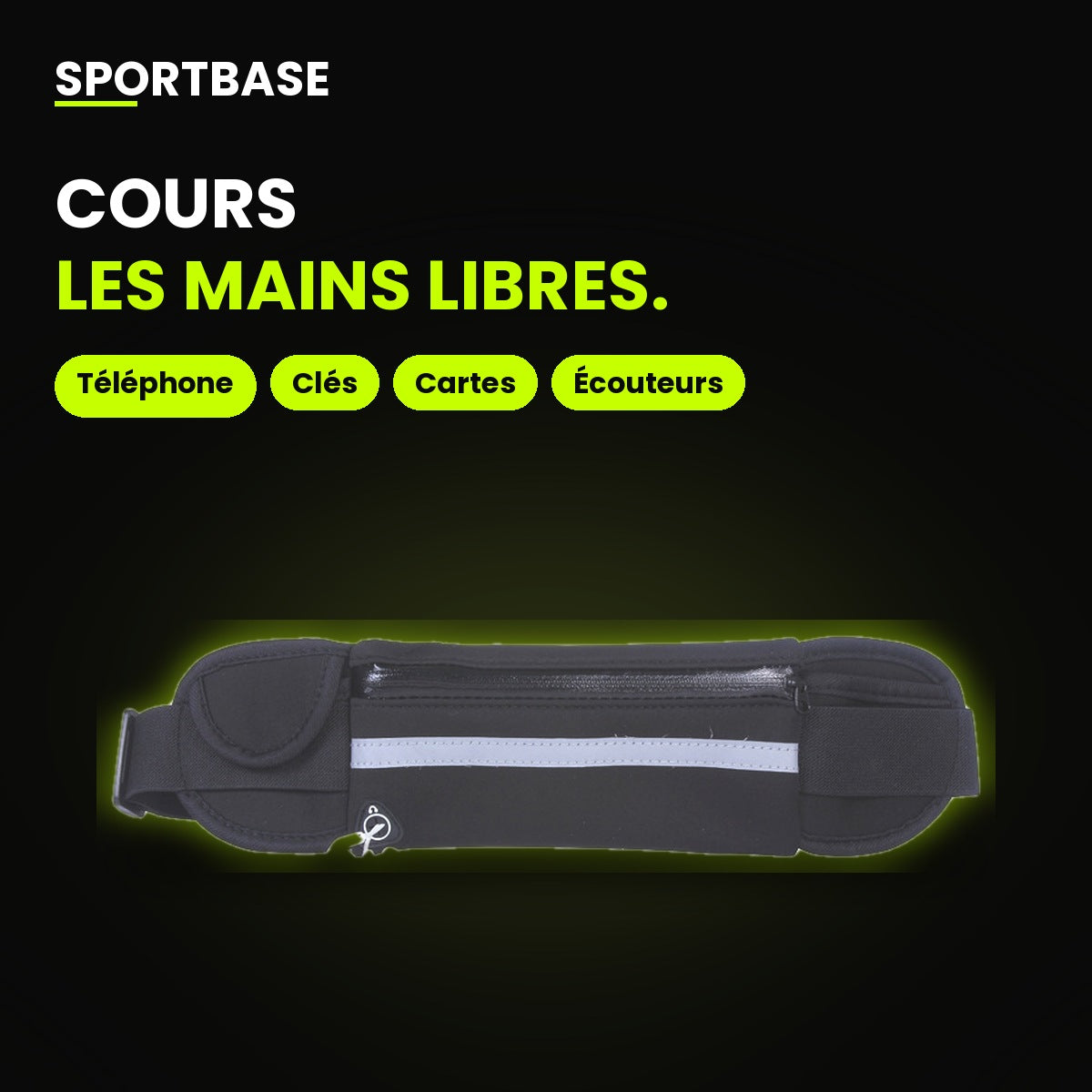 Ceinture de running portée pour courir les mains libres