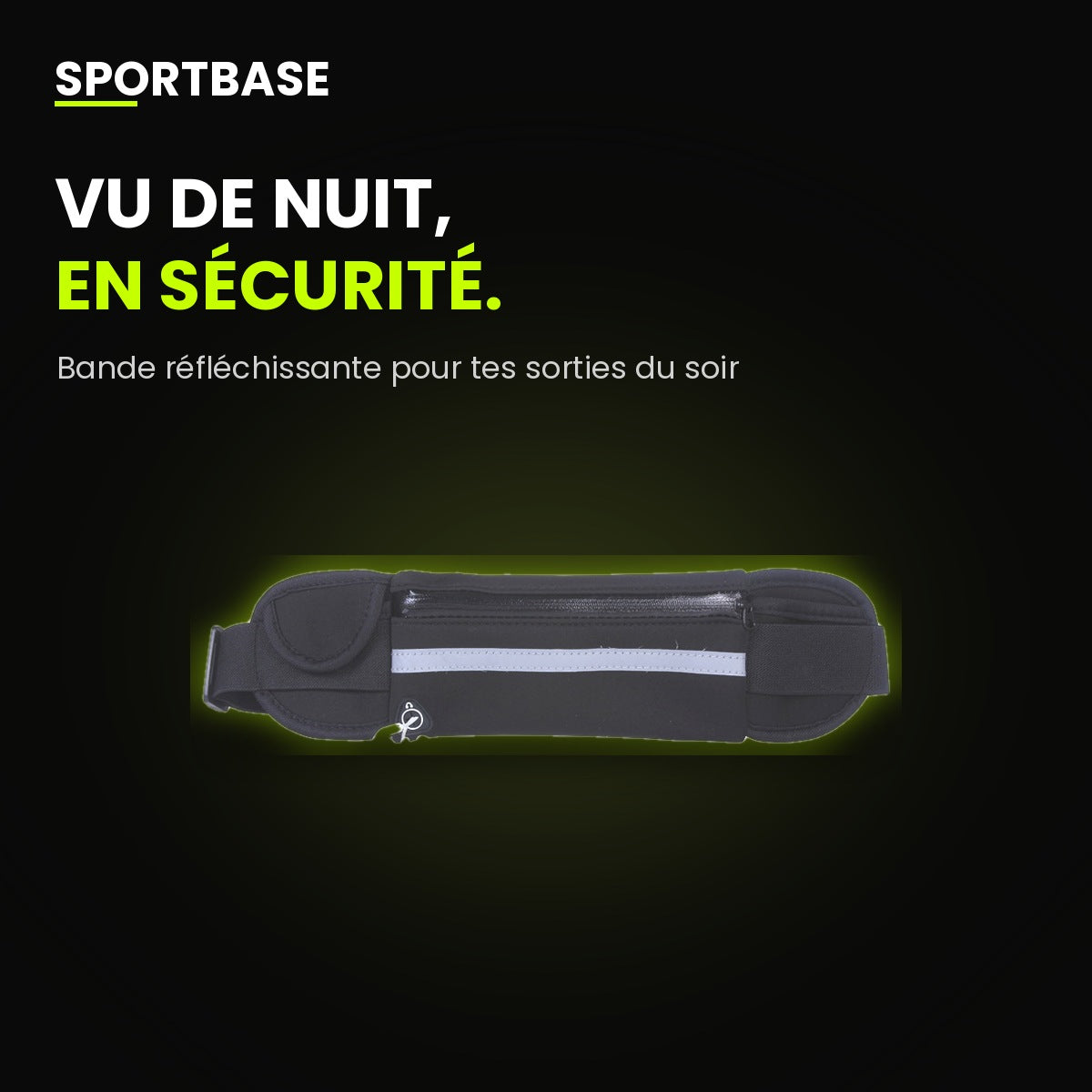 Ceinture de running réfléchissante visible de nuit