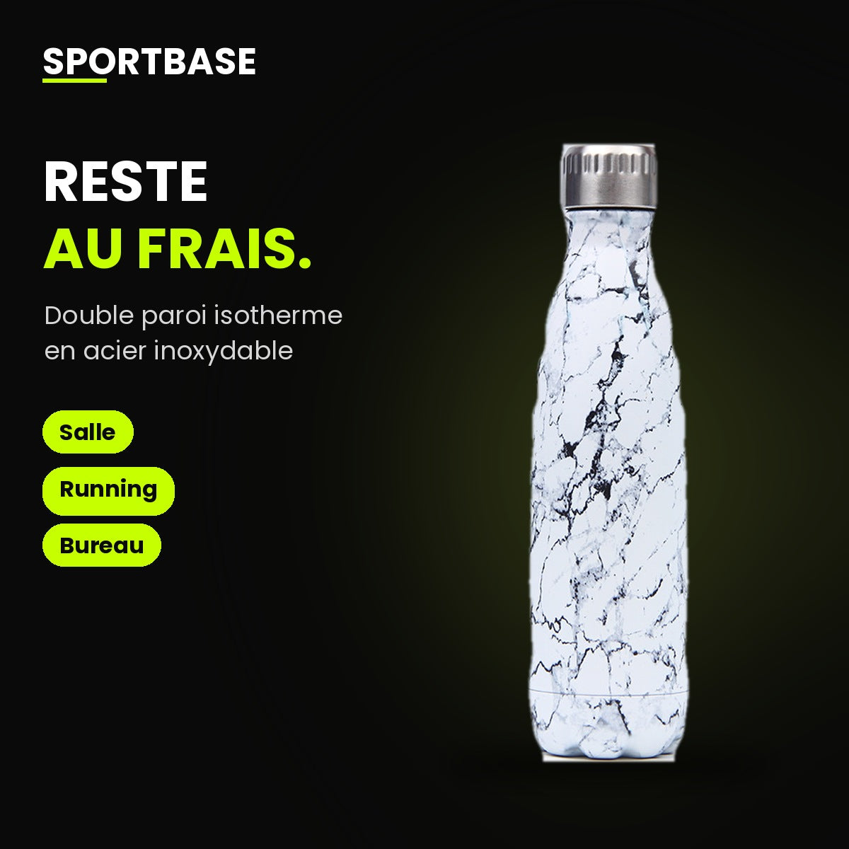 Gourde isotherme gardant la boisson fraîche plusieurs heures