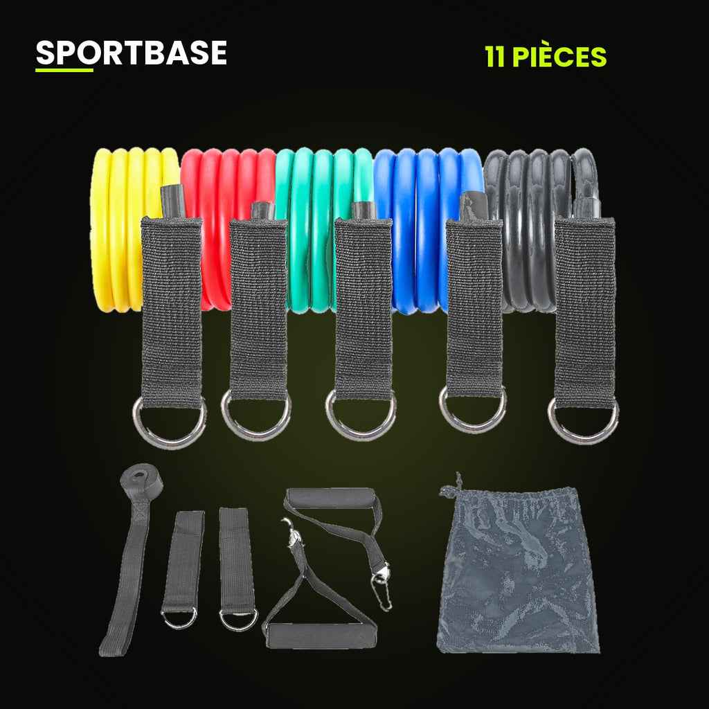 Kit élastiques de musculation 11 pièces Sportbase