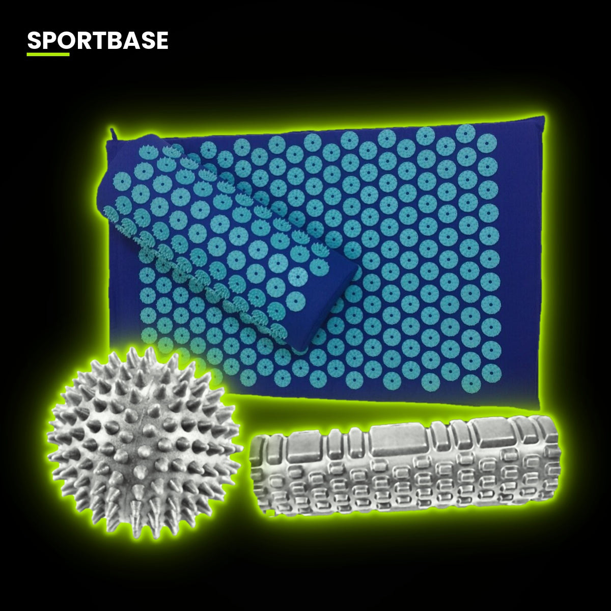 Pack Récupération : tapis d'acupression, balle de massage et mini rouleau