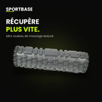 Mini rouleau de massage texturé, vue détaillée des reliefs