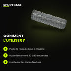 Mini rouleau de massage utilisé pour l'auto-massage après l'entraînement