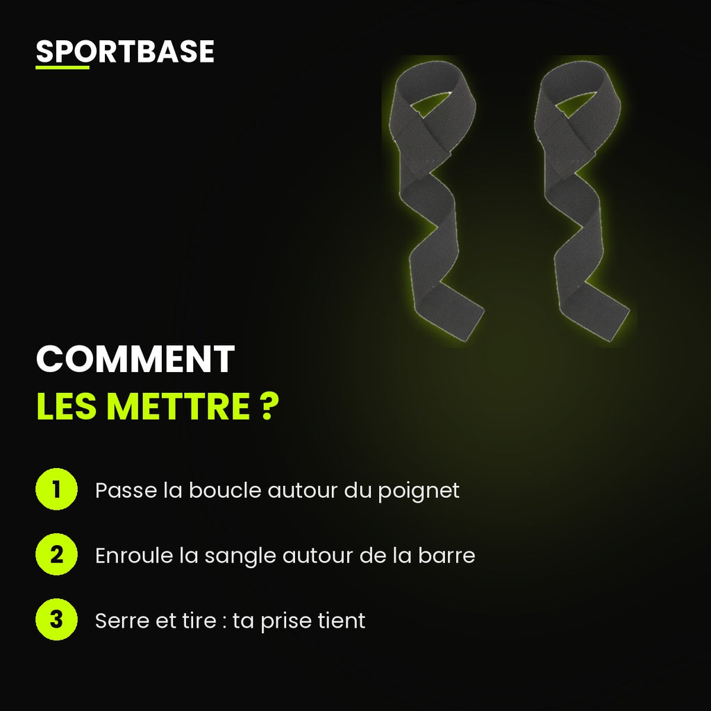 Sangles de tirage en utilisation pendant un exercice de tirage